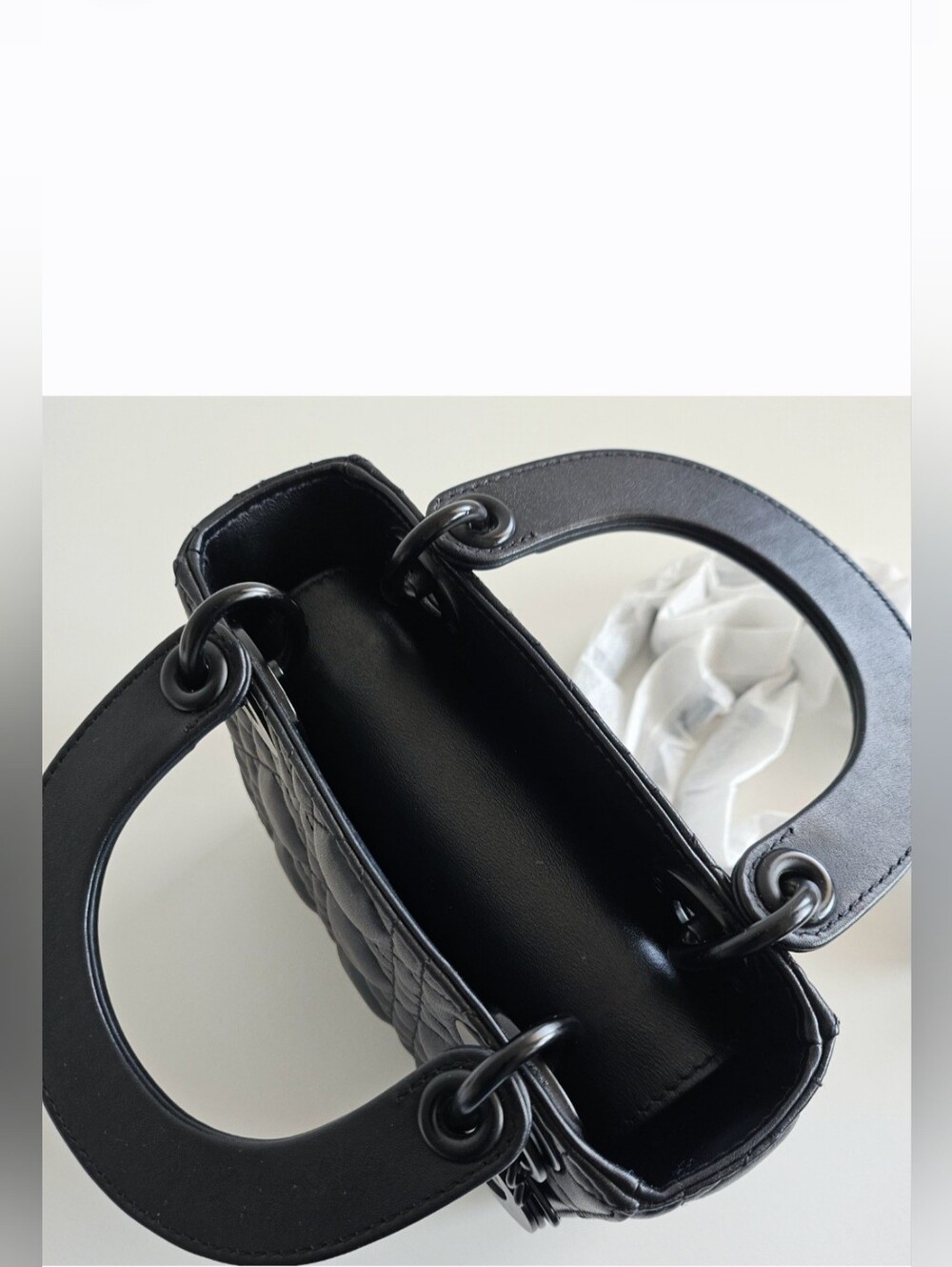 Christian Dior Black Ultra Matte Cannage Calfskin Lady Dior Mini Bag - Picture 11 of 16